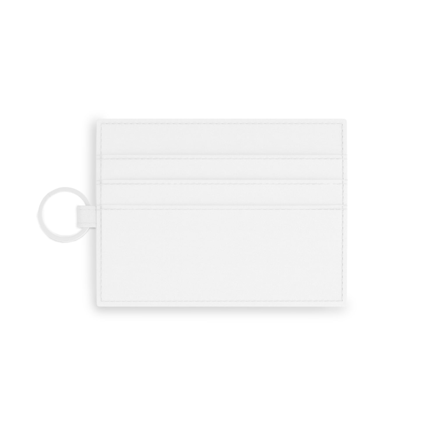 Card Holder —  Anime White Floral Saffiano Leather Cardholder with 'Love You, My King' Script