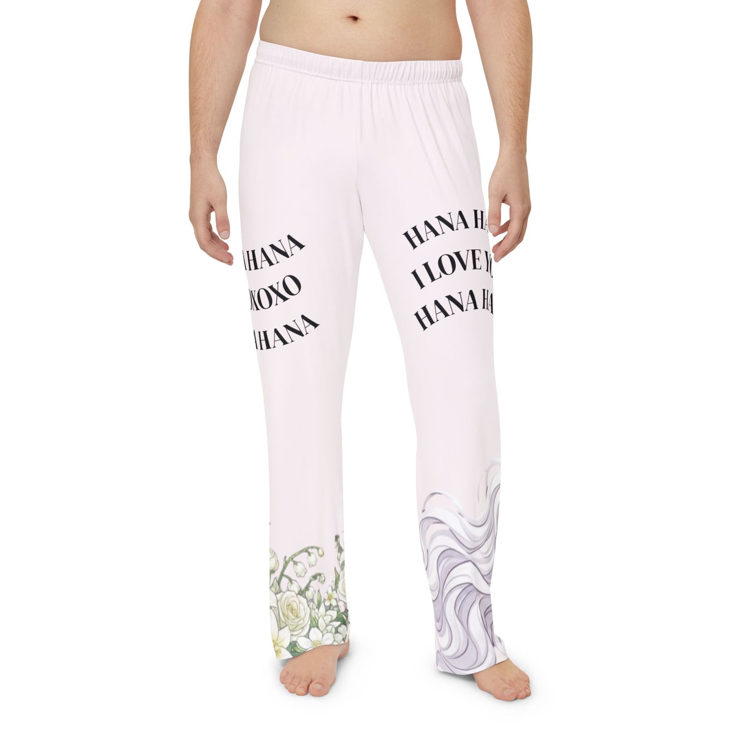 Hana “I Love You” Floral Lounge Pants — Women's Cozy Pajama Trousers