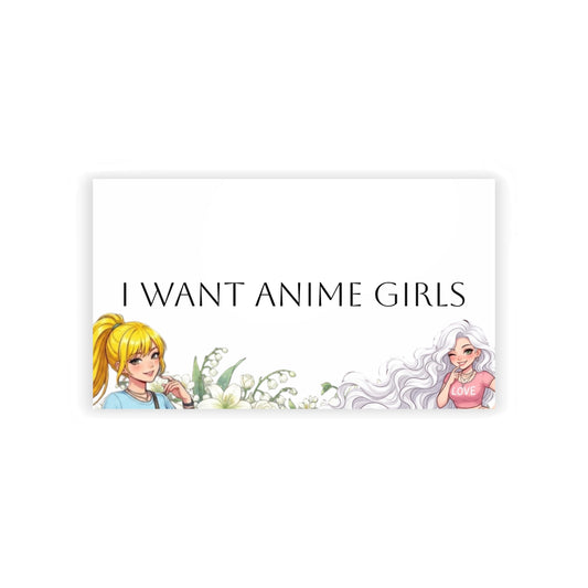 Business Cards — "I Want Anime Girls" Decorative Networking Cards for Anime Fans