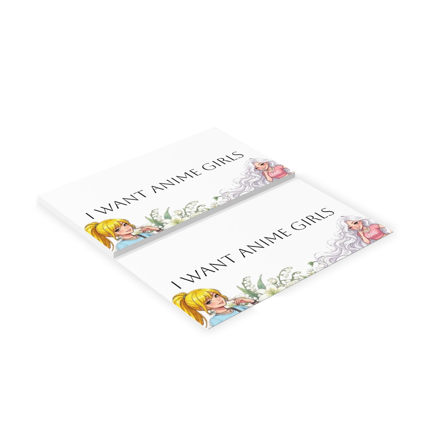 Business Cards — "I Want Anime Girls" Decorative Networking Cards for Anime Fans